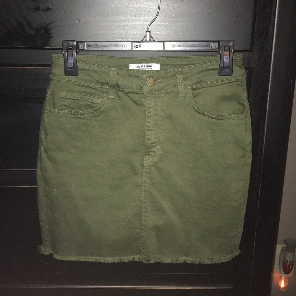 Olive Denim stretch skirt